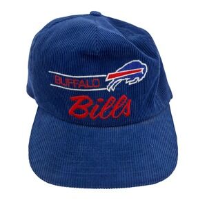 Vintage Buffalo Bills Annco Corduroy Snapback Hat Blue NFL Football Cap